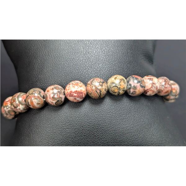 LEOPARD JASPER 8-8.5MM BRACELET FLEXIBLE