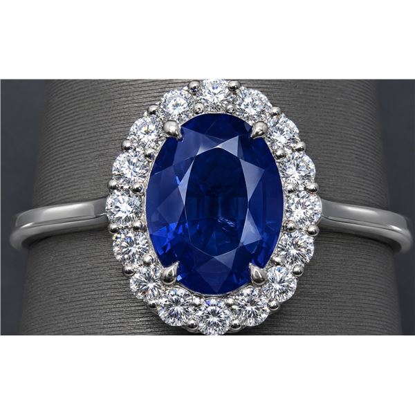 14K(1.9G), SAPPHIRE (1CT), LAB DIAMOND (0.2CT)RING, SIZE 6.5, APPRAISED INSURANCE VALUE $3200