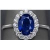Image 1 : 14K(1.9G), SAPPHIRE (1CT), LAB DIAMOND (0.2CT)RING, SIZE 6.5, APPRAISED INSURANCE VALUE $3200