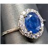 Image 2 : 14K(1.9G), SAPPHIRE (1CT), LAB DIAMOND (0.2CT)RING, SIZE 6.5, APPRAISED INSURANCE VALUE $3200