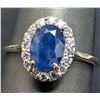Image 3 : 14K(1.9G), SAPPHIRE (1CT), LAB DIAMOND (0.2CT)RING, SIZE 6.5, APPRAISED INSURANCE VALUE $3200