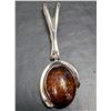 Image 1 : SILVER(6.65G),  AMBER PENDANT, SUGGESTED RETAIL VALUE $400