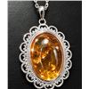 Image 1 : SILVER(6.09G), AMBER NECKLACE 16-18", SUGGESTED RETAIL VALUE $360