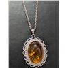 Image 2 : SILVER(6.09G), AMBER NECKLACE 16-18", SUGGESTED RETAIL VALUE $360