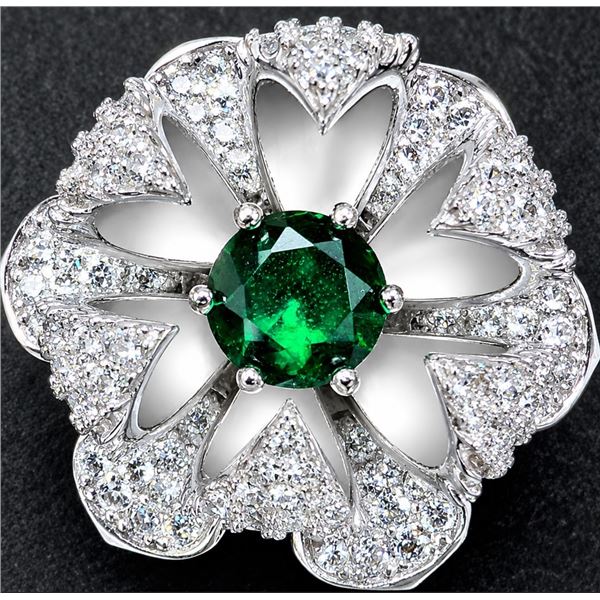 SILVER(12.84G),  UNIQUE BLOOMING FLOWER  RING, SUGGESTED RETAIL VALUE $350