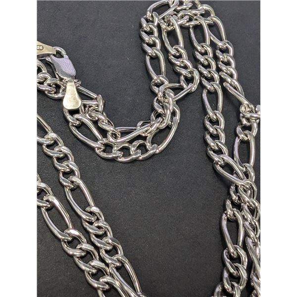 SILVER(15.33G),  RHODIUM PLATED ITALIAN HOLLOW STYLE  CHAIN 22", SUGGESTED RETAIL VALUE $350