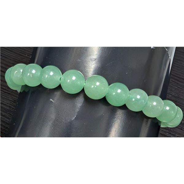 GREEN AVENTURINE 6-6.5MM BRACELET FLEXIBLE SUGGESTED RETAIL VALUE $200