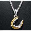 Image 1 : SILVER(2.35G),  DIAMOND (0.01CT) NECKLACE 15-16" SUGGESTED RETAIL VALUE $200