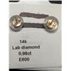 Image 2 : 14K(0.31G), LAB DIAMOND (0.98CT)EARRING, SUGGESTED RETAIL VALUE $1200