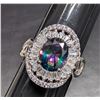 Image 1 : SILVER(4.45G), MYSTIC TOPAZ CZ (APP 2CT)RING, SIZE 6.5, SUGGESTED RETAIL VALUE $400
