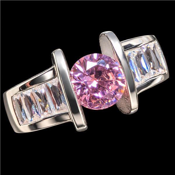SILVER(4.8G), CZ (1CT)RING, SIZE 8.5, SUGGESTED RETAIL VALUE $320