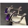 Image 2 : SILVER(3.95G), AMETHYST CZ (0.5CT)EARRING, SUGGESTED RETAIL VALUE $320