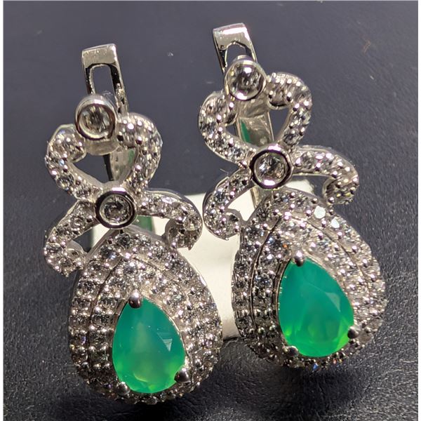 SILVER(5G), CZ EARRING, SUGGESTED RETAIL VALUE $300