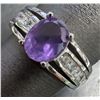 Image 2 : SILVER(3.55G), AMETHYST CZ (1.5CT)RING, SIZE 5.5, SUGGESTED RETAIL VALUE $280