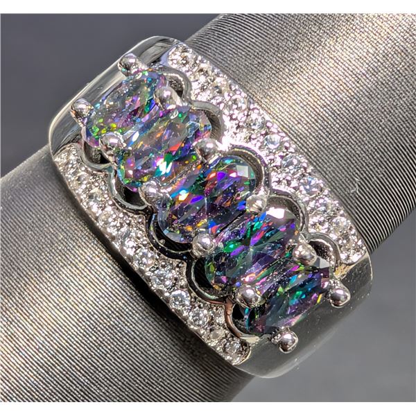 SILVER(4.25G), MYSTIC CZ (APP 2CT)RING, SIZE 7, SUGGESTED RETAIL VALUE $260