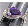 Image 1 : SILVER(2.8G), AMETHYST CZ (1CT)RING, SIZE 8.5, SUGGESTED RETAIL VALUE $240