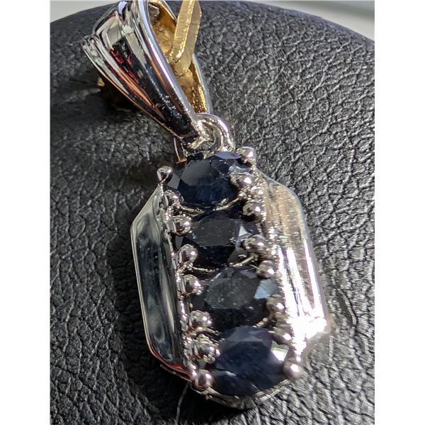 SILVER(1.73G), SAPPHIRE (0.4CT)PENDANT