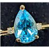 Image 3 : 10K(1G), BLUE TOPAZ (1CT), DIAMOND (0.02CT)RING, SIZE 6.5, SUGGESTED RETAIL VALUE $2200