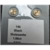 Image 2 : 14K(1G),  BLACK MOISSANITE (1.88CT) EARRING, SUGGESTED RETAIL VALUE $1600