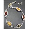 Image 1 : SILVER(10.38G),  AMBER BRACELET 7", SUGGESTED RETAIL VALUE $660