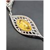 Image 2 : SILVER(10.38G),  AMBER BRACELET 7", SUGGESTED RETAIL VALUE $660
