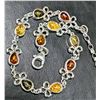 Image 1 : SILVER(8.7G),  AMBER BRACELET 7", SUGGESTED RETAIL VALUE $250