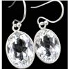 Image 1 : SILVER(3.3G),  WHITE TOPAZ (12CT) EARRING, SUGGESTED RETAIL VALUE $240