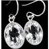 Image 1 : SILVER(3.3G),  WHITE TOPAZ (12CT) EARRING, SUGGESTED RETAIL VALUE $240