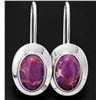 Image 1 : SILVER(6.88G),  PURPLE TURQUOISE EARRING  SUGGESTED RETAIL VALUE $200