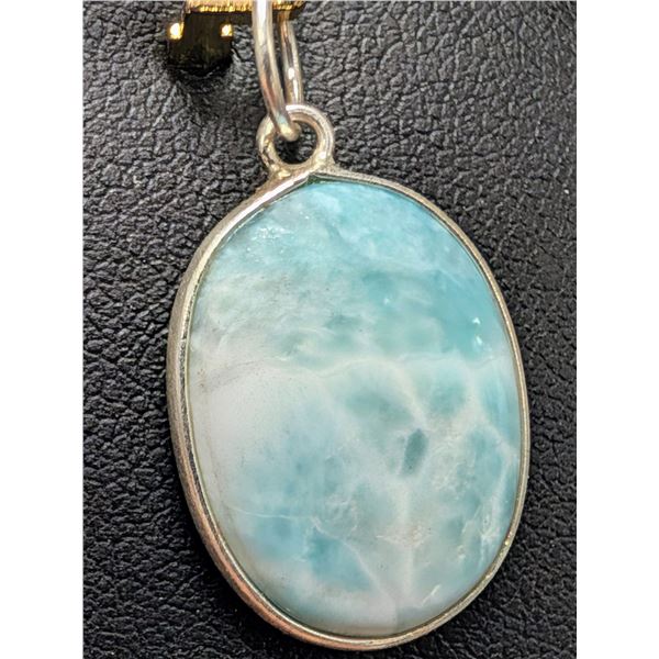 SILVER(2.3G),  LARIMAR (7CT) PENDNAT