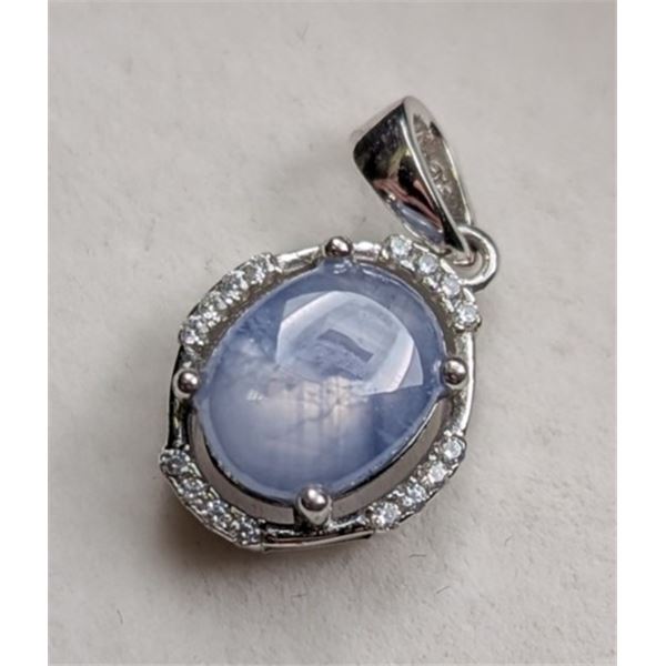 1.7 CT CERTIFIED SILVER STAR SAPPHIRE GEMSTONE PENDANT ($3,706 APPRAISAL)