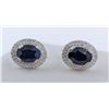 Image 2 : 3.1 CT CERTIFIED SILVER SAPPHIRE GEMSTONE EARRINGS ($2,779 APPRAISAL)