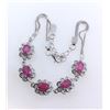 Image 1 : 7.8 CT CERTIFIED SILVER RUBY GEMSTONE BRACELET ($3,531 APPRAISAL)