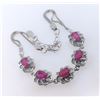 Image 2 : 7.8 CT CERTIFIED SILVER RUBY GEMSTONE BRACELET ($3,531 APPRAISAL)
