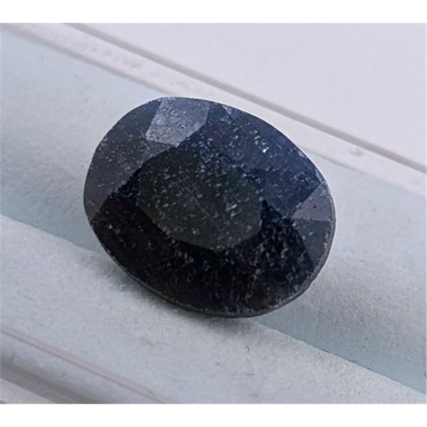 8.16 CT CERTIFIED MIDNIGHT BLUE SAPPHIRE GEMSTONE ($6,150 APPRAISAL)