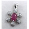 Image 1 : 2.5 CT CERTIFIED SILVER RUBY GEMSTONE PENDANT ($1,772 APPRAISAL)