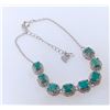 Image 1 : 6 CT CERTIFIED SILVER EMERALD GEMSTONE BRACELET ($3,319 APPRAISAL)
