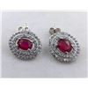 Image 1 : 2.5 CT CERTIFIED SILVER RUBY GEMSTONE EARRINGS ($1,534 APPRAISAL)