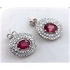 Image 2 : 2.5 CT CERTIFIED SILVER RUBY GEMSTONE EARRINGS ($1,534 APPRAISAL)