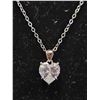 Image 1 : *NEW* .925 SILVER 2CT HEART CUT SIMULATED DIAMOND (CZ) SOLITAIRE NECKLACE: 16" - 18" LONG