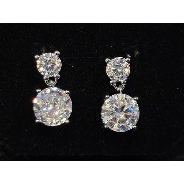 *NEW* .925 SILVER 2.5CTW EACH SIMULATED DIAMOND (CZ) STUD EARRINGS