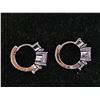Image 2 : *NEW* PLATINUM PLATED 1CT EACH SIMULATED DIAMOND (CZ) HUGGIE EARRINGS WITH PEAR SIDESTONES