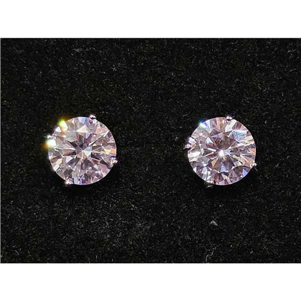 *NEW* PLATINUM PLATED 2CT EACH SIMULATED DIAMOND (CZ) STUD EARRINGS