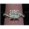 Image 1 : *NEW* .925 SILVER 1CT PRINCESS CUT SIMULATED DIAMOND (CZ) HALO TWIST RING: SIZE 7
