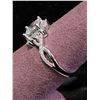 Image 2 : *NEW* .925 SILVER 1CT PRINCESS CUT SIMULATED DIAMOND (CZ) HALO TWIST RING: SIZE 7