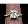 Image 1 : *NEW* .925 SILVER 2.5CT PRINCESS CUT SIMULATED DIAMOND (CZ) TWIST RING: SIZE 7