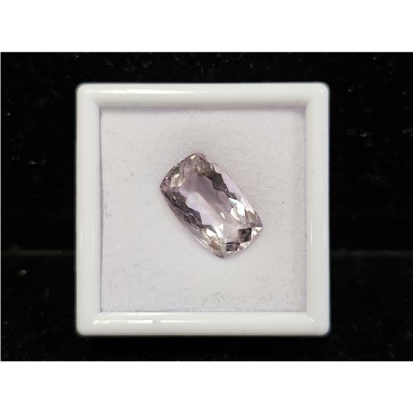 11.1CT EMERALD CUT UNTREATED NATURAL PINK AMETHYST: 11.1MM X 18MM