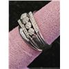 Image 2 : 10KT WHITE GOLD RING SET WITH 49 ROUND BRILLIANT CUT NATURAL DIAMONDS (APPROX. 0.17 CTW): SIZE 6