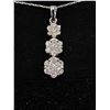 Image 1 : 14KT WHITE GOLD PENDANT SET WITH 21 ROUND BRILLIANT CUT NATURAL DIAMONDS: APPROX. 1 CTW