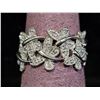 Image 1 : 10KT WHITE GOLD DIAMOND BUTTERFLY & LEAF DESIGN BAND RING: SIZE 6.75